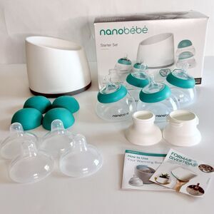 nanobebe Breast Feed Baby Bottles Starter Set Anti Colic Teal NEW NO PACIFIERS